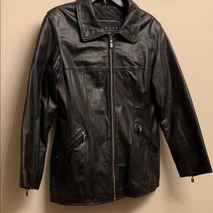 COPY - Black Leather Hip Length Full Zip Woman’s Jacket